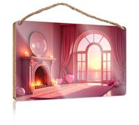 Funny House Decor Romantic Pink Room with Fireplace and Ocean View Mancave Signs and Decor Fall Porch Sign(23X35CM)