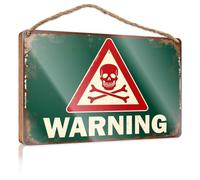 Funny House Decor Warning: Danger Ahead Wooden Sign Front Porch Fall Decor Porch Signs Outdoor(23X35CM)