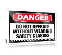 Funny House Signs Danger Do Not Operate Without Wearing Safety Glasses Tin Sign Decor For Man Cave Metal Sign Funny(30X40CM)