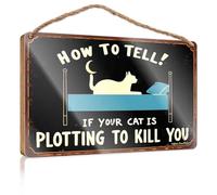 Funny House Signs Detecting Your Cat's Hidden Agenda Wooden Sign Door Hanging Decoration Restroom Decor(15X28CM)