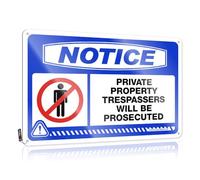 Funny House Signs Notice Private Property Trespassers Will Be Prosecuted Tin Sign Decor For Man Cave Metal Sign Funny(30X40CM)