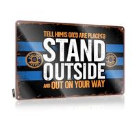 Funny House Signs Tell Him There'S A Place To Stand Outside And Get On Your Way. Tin Sign Bedroom Door Decor Outdoor Bar Accessories Decor(20X30CM)