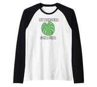 Funny Houseplant Mom My Monstera is in A Coma Raglan Baseball Tee