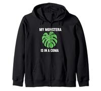 Funny Houseplant Mom My Monstera Is In A Coma Zip Hoodie