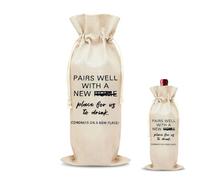 Funny Housewarming Gifts for New Homeowners Best Friend House Warming Gifts for Friends Besties First Time Home Owners Gift for Housewarming Gift Wine Bag Funny New Place To Drink Wine Gift Wrapping