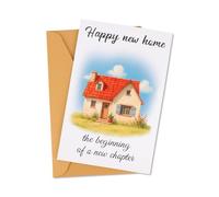Funny Housewarming Greeting Card, Happy New Home Gift Card with Envelope Meaningful Moving House Postcard for Friends & Colleagues Family Celebration