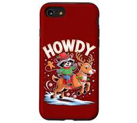 Funny Howdy Christmas Raccoon Cowboy Riding Reindeer Case for iPhone SE (2020) / 7 / 8