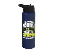 Funny HR Human Resources Manager Recruiter Shirt Stainless Steel Insulated Water Bottle