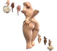 Funny Human Body Key Holder for Wall - 12 Cm Cheeky Sculpture Towel & Key Holder, Handmade Decorative Key Hooks Wall Mounted for Bathroom Entryway, Bold Playful Home Decor, Housewarming Gag Gift (G)