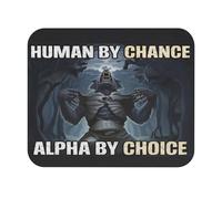Funny Human by Chance Alpha by Choice Mouse Pad Non-Slip Gaming Computer Pc Wolf Meme Mousepad Rubber Base for Office Home Gift Cool Alpha Wolf Meme Animal Meme Gifts