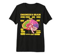 Funny Human Engineer's Brain Anatomical Functional Diagram Premium T-Shirt