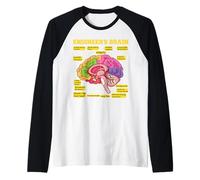 Funny Human Engineer's Brain Anatomical Functional Diagram Raglan Baseball Tee