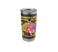 Funny Human Engineer's Brain Anatomical Functional Diagram Stainless Steel Insulated Tumbler