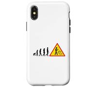Funny Human Evolution Anti Cell Phone User Low IQ Case for iPhone X/XS