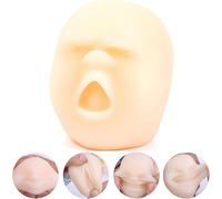 Funny Human Face Emotion Toys Balls, Squishy Fidget Toys Stress Relief Squeeze Toy, Funny Stress Balls, Sensory Squeeze Toys for Autism, Anger Management Toys for Kids and Adults (White Depressed)