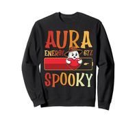 Funny Humor Aura Energy 67 Spooky Retro Cute Ghost Halloween Sweatshirt