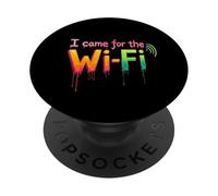 Funny Humor Text Funny For People Funny I Came For The Wifi PopSockets Adhesive PopGrip