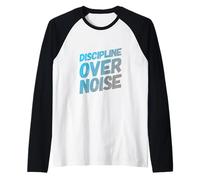 Funny Humor Text Funny People Funny Discipline Over Noise Raglan Baseball Tee