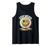 Funny Humor Weird People Fun Graphic Funny Stay Weird Tank Top
