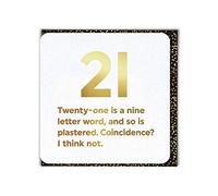 Funny Humorous '21st Birthday' Gold Foiled Age Card