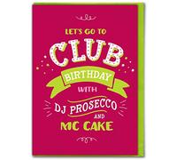 Funny Humorous 'Club Birthday' Greetings Card - Flittered And Embossed