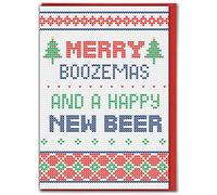 Funny Humorous 'Merry Boozemas' Christmas Card