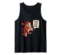 Funny Humorous Surprised Cow for Vegans and Vegetarians Tank Top