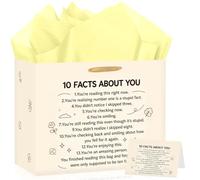 Funny Humorous Thinking of You Gift Bag Decorations Friendship Favor Bag | with Greeting Card Tissue Paper,Large,for Men Women Friend Birthday Appreciation Party Supplies Decor