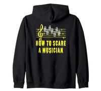 Funny Humour to Scare Musician or Halloween Music Teachers Zip Hoodie