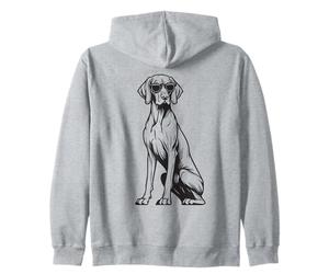 Funny Hungarian Vizsla Dog with Sunglasses Zip Hoodie