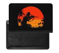 Funny Hunting Deer Hunter Passport Holder Cover Wallet Travel Leather Passport Case for Women Men