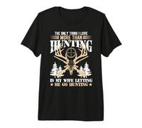 Funny Hunting Husband Deer Skull Rifles Outdoorsman Premium T-Shirt