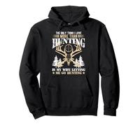 Funny Hunting Husband Deer Skull Rifles Outdoorsman Pullover Hoodie