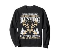 Funny Hunting Husband Deer Skull Rifles Outdoorsman Sweatshirt