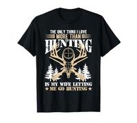 Funny Hunting Husband Deer Skull Rifles Outdoorsman T-Shirt