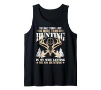 Funny Hunting Husband Deer Skull Rifles Outdoorsman Tank Top
