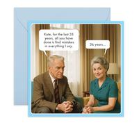Funny Husband and Wife Greeting Card - For the Last 35 Years - Gifts for Him, Her, Women, Men, Partner, Grandma, Grandpa, Couples - Hilarious Marriage, Anniversary Card - Comes with Stickers