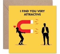 Funny Husband Valentine's Day Card - Magnetic Attraction - Cheeky Happy Anniversary Card for Husband from Wife Partner, 145mm Joke Humour Anniversaries Greeting Cards