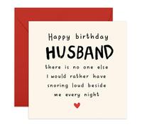 Funny Husband Greeting Card - Snoring Beside Me Every Night Joke -For Him Men Babe Partner Marriage Relationship Love Romantic Comedy - Anniversary Card, Valentines Day - Comes with Stickers