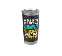 Funny Husband My Wife Knows Everything AI Joke Graphic Stainless Steel Insulated Tumbler