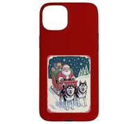 Funny Husky Christmas Sled Team - Santa’s Dog Sled Crew Case for iPhone 15 Plus