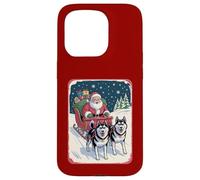 Funny Husky Christmas Sled Team - Santa’s Dog Sled Crew Case for iPhone 15 Pro