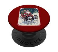 Funny Husky Christmas Sled Team - Santa’s Dog Sled Crew PopSockets Adhesive PopGrip