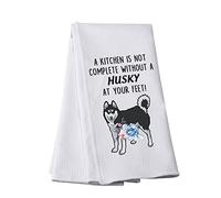 Funny Husky Dog Towel A Kitchen Is Not Complete Without A Husky At Your Feet Kitchen Towel Dog Lover Kitchen Towel Gift (Without A Husky At Your Feet)