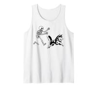 Funny Husky Running Skeleton Halloween Tank Top
