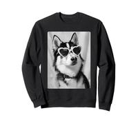 Funny Husky with Hearts Sunglasses Cute Dog Meme Summer Sweatshirt