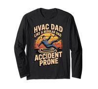 Funny HVAC Dad Like a Regular Dad Accident Prone Long Sleeve T-Shirt