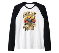 Funny HVAC Dad Like a Regular Dad Accident Prone Raglan Baseball Tee