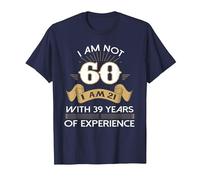Funny I am not 60 Sixty Birthday 60th Years Old for Men and T-Shirt, Men, Navy Blue, 5X-Large