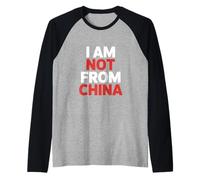 Funny I Am Not from China Sarcastic Saying Raglan Baseball Tee